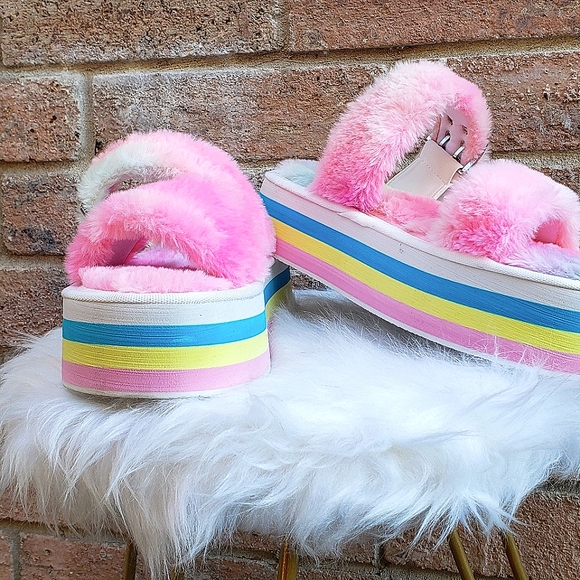 🌈 Rainbow Platform Slides PLUSH Rave Wear - Picture 5 of 9